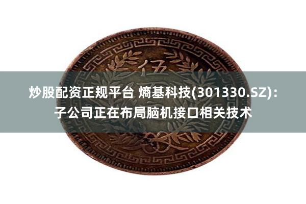 炒股配资正规平台 熵基科技(301330.SZ)：子公司正在布局脑机接口相关技术
