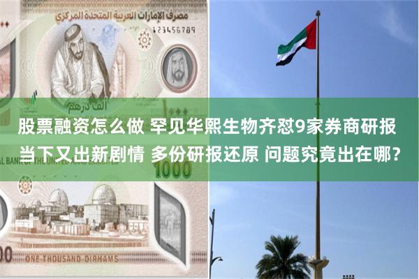 股票融资怎么做 罕见华熙生物齐怼9家券商研报 当下又出新剧情 多份研报还原 问题究竟出在哪？