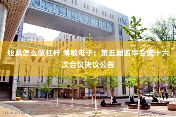 股票怎么做杠杆 博敏电子：第五届监事会第十六次会议决议公告
