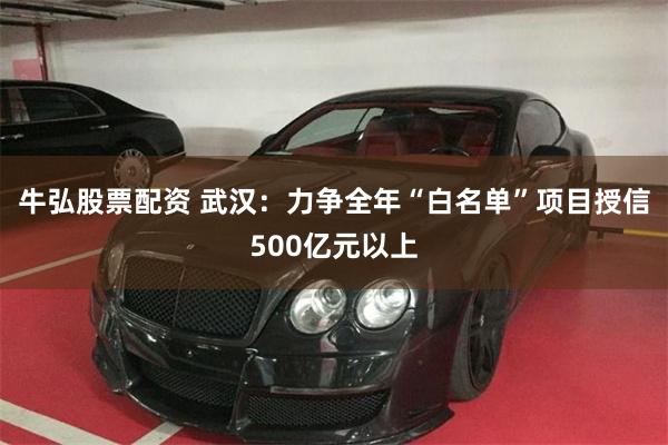 牛弘股票配资 武汉：力争全年“白名单”项目授信500亿元以上